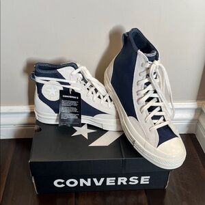 Converse Navy and White Chuck Taylor High Top Sneakers